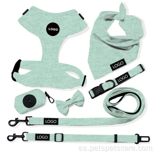 Arnés de algodón de algodón ajustable personalizado Collar de mascota para perros